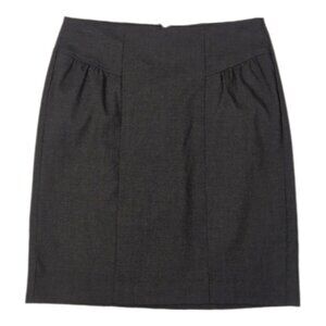 Banana Republic Pencil Skirt Ruched Panel Above Knee Charcoal Stretch Size 4